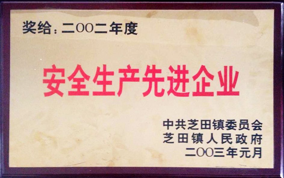 2002年安Q生產(chǎn)先進(jìn)單位